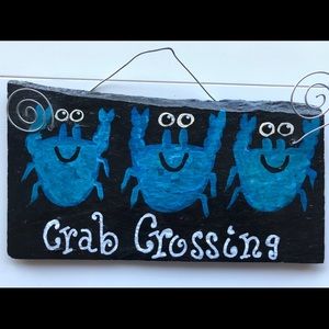 🌊 Beach Decor Crab Crossing Sign 🦀
